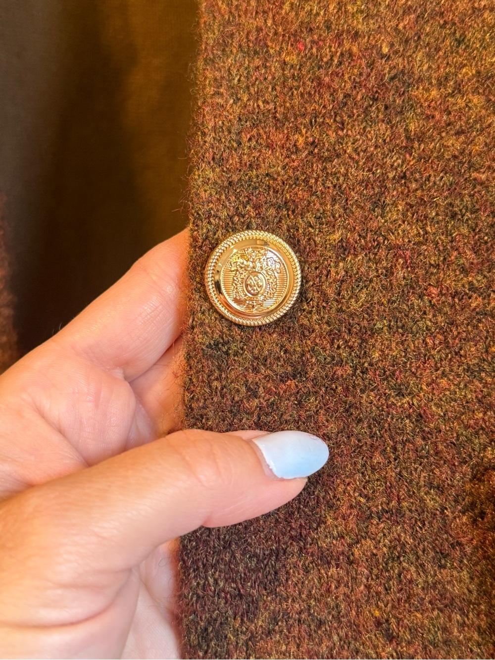 Zara Brown Wool-Blend Button Front Jacket - Picture 4 of 5